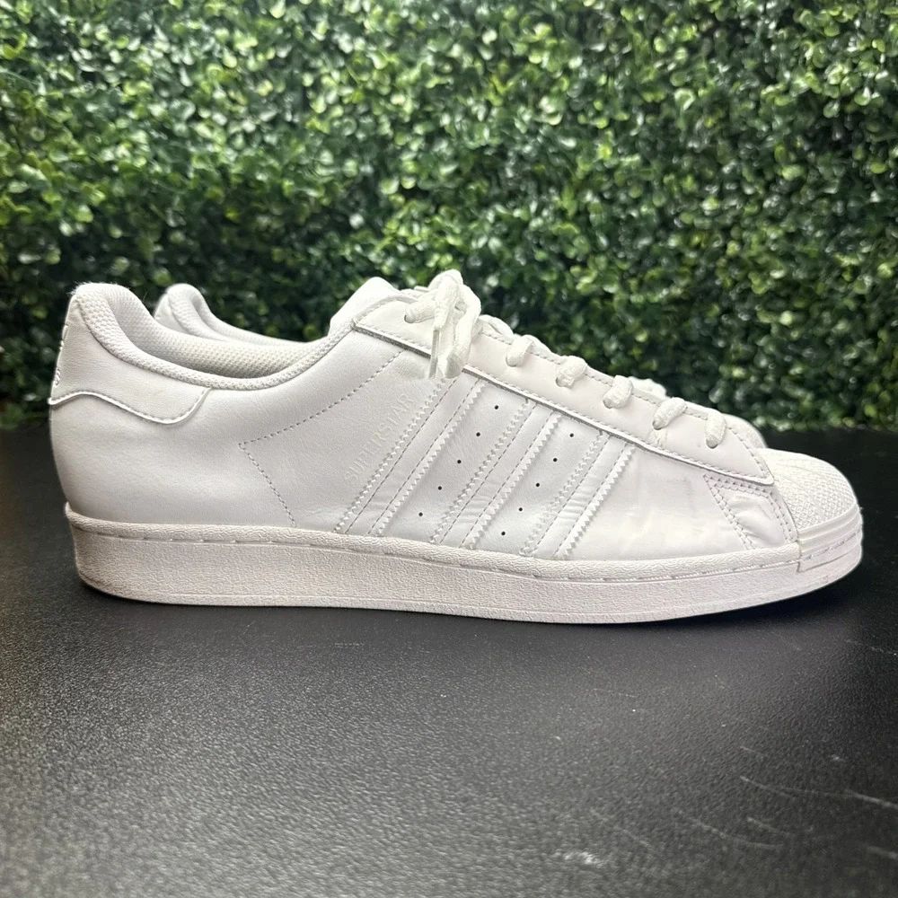 Adidas Superstar Mens Size 12 Triple White Athletic Lifestyle Shoes Sneakers